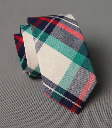 Plaid Cotton Necktie - Flag Socks International